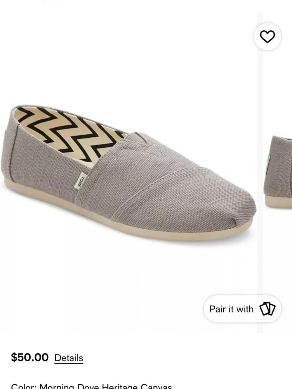 New Toms Women's Espadrilles in Gray Canvas